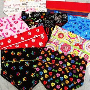 New Pet Over the Collar Reversible Scarfs/Bandanas
